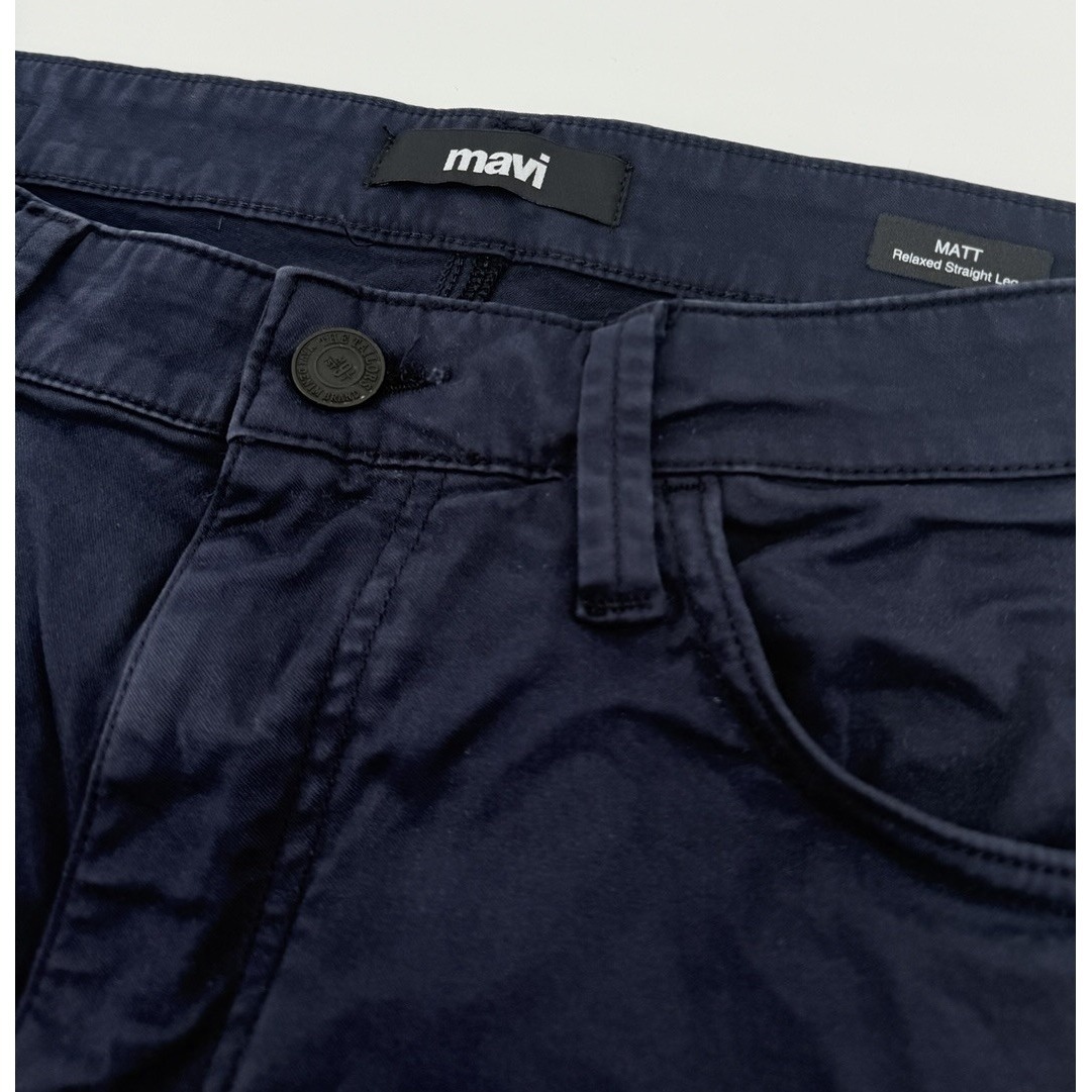 Mavi Jeans Mens 34x31 Matt Blue Twill Relaxed Straight Leg Stretch